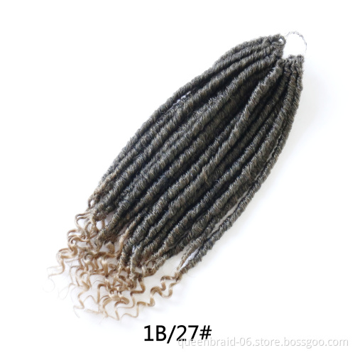 Natural Soft Crochet Braids Synthetic Braiding Hair extension Faux Locs Crochet Twist Hair With Curly Ends Straight Goddess Locs